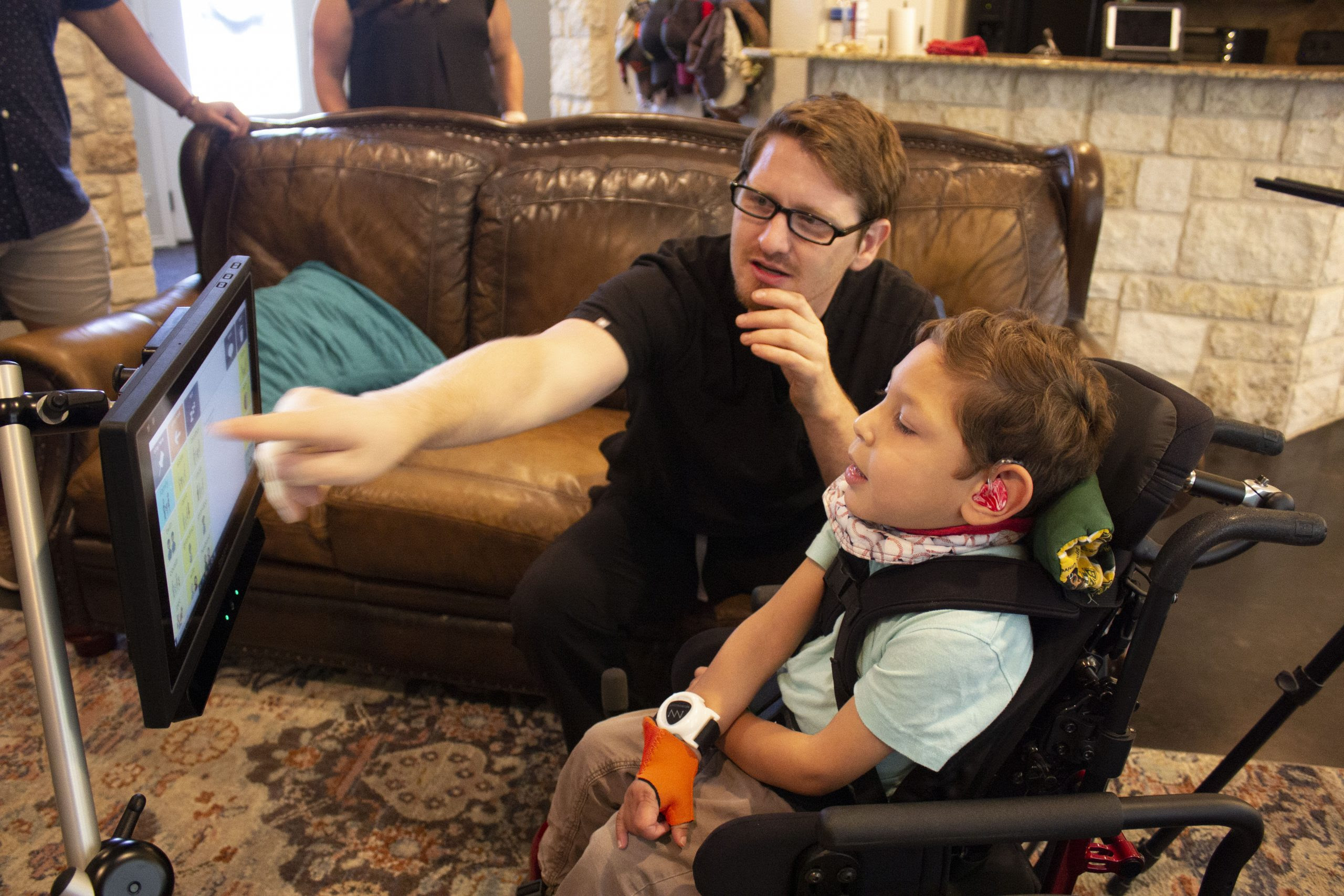 Image of child using the device